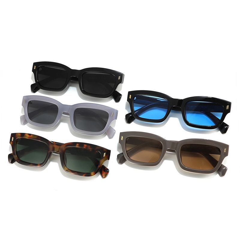 Basic Solid Color Leopard Pc Square Full Frame Women's Sunglasses
