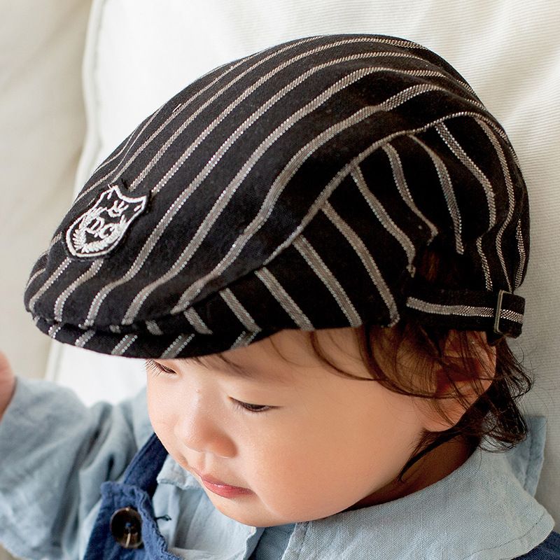 Children Unisex Retro Simple Style British Style Stripe Beret Hat