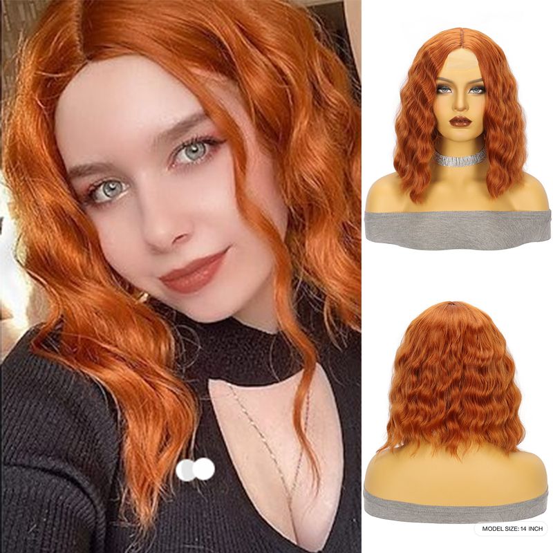 Women's Sexy Casual Holiday High Temperature Wire Centre Parting Curls Wigs