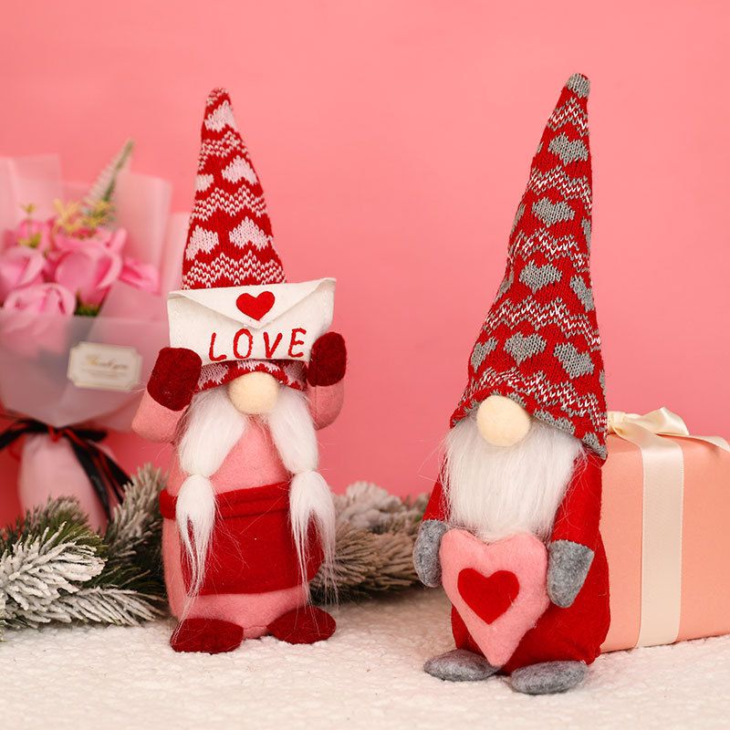 Valentinstag Süß Romantisch Zeichentrickfigur Tuch Gruppe Datum Festival Rudolf Puppe