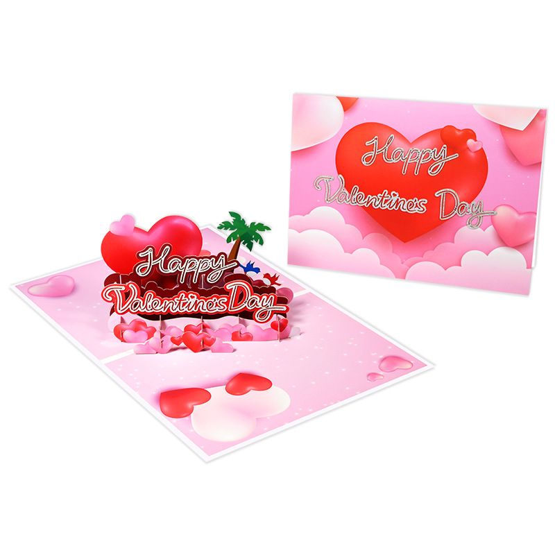 Valentine's Day Sweet Letter Heart Shape Paper Party Date Festival Card