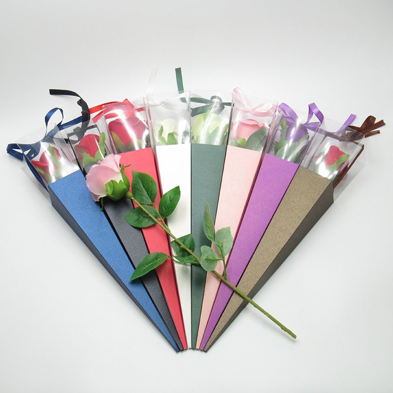 La Saint-valentin Style Moderne Couleur Unie Papier Irisé Fête Fournitures D'emballage Cadeau