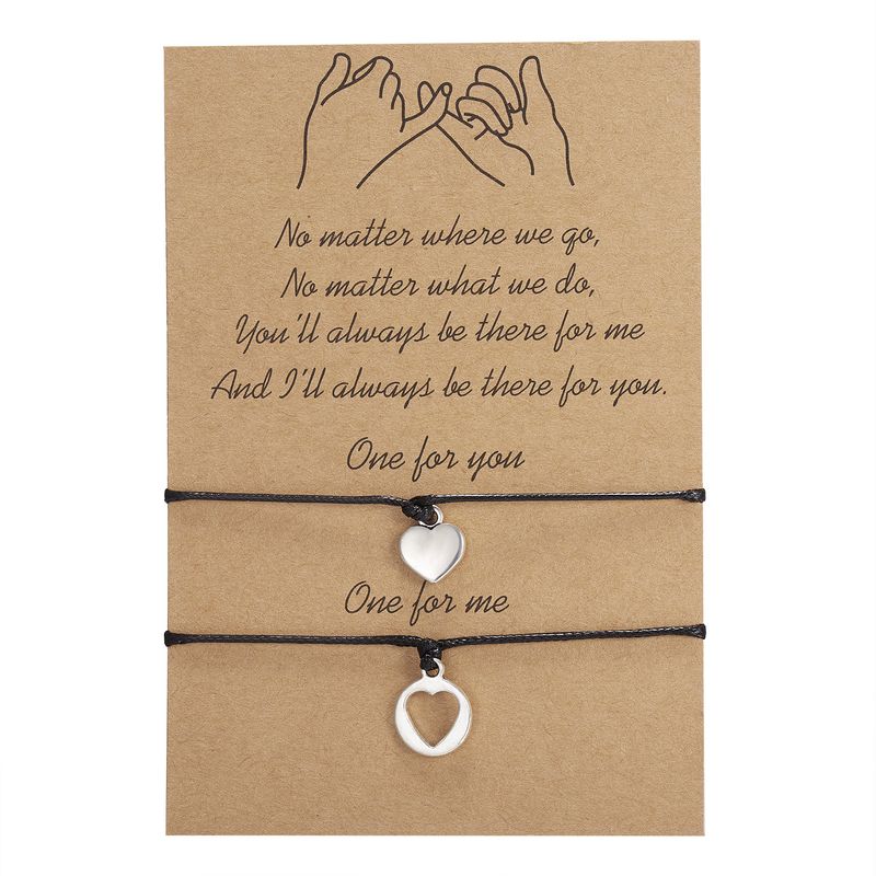 Streetwear Heart Shape Alloy Rope Valentine's Day Unisex Bracelets