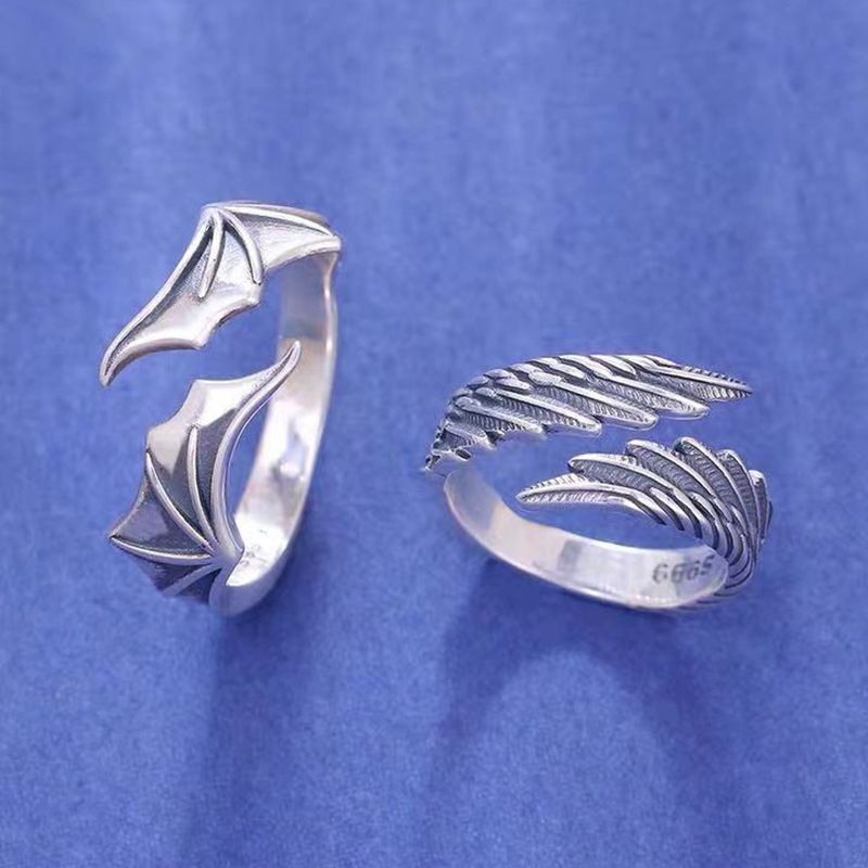 Classic Style Streetwear Wings Alloy Valentine's Day Couple Rings