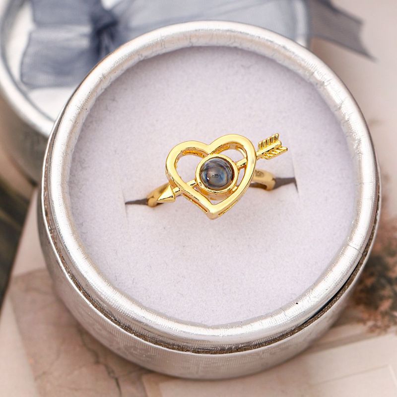 Retro Sweet Roman Style Heart Shape Copper Open Rings In Bulk