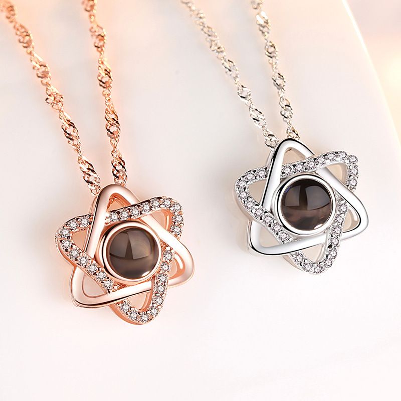 Elegant Simple Style Geometric Copper Zircon Pendant Necklace In Bulk