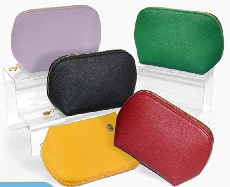 Vintage Style Solid Color Pu Leather Square Makeup Bags