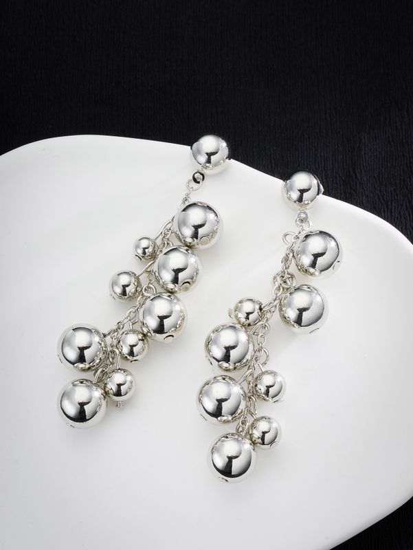 1 Pair Vintage Style Solid Color Alloy Silver Plated Drop Earrings