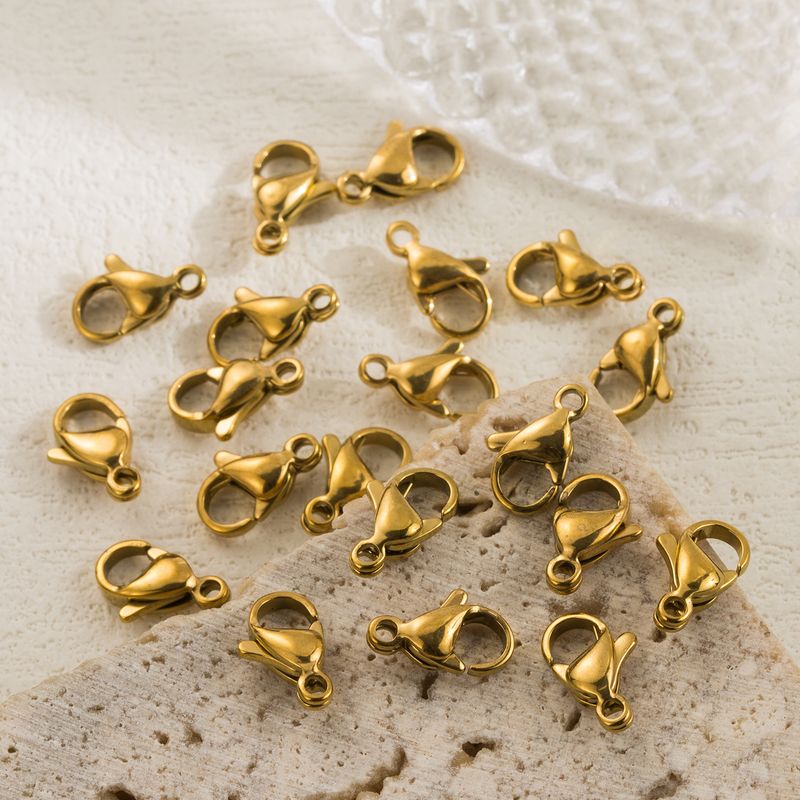 1 Set Stainless Steel 18K Gold Plated Polished Lobster Clasp