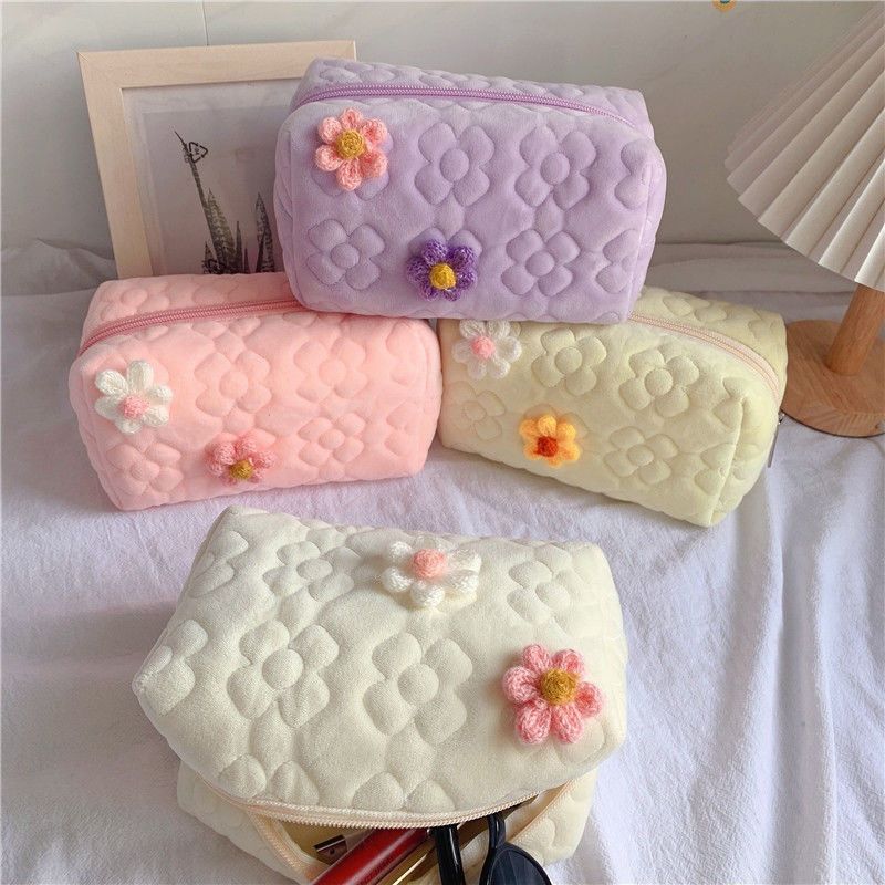 Cute Solid Color Cloth Storage Bag Makeup Bags