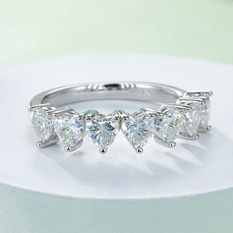 Elegant Hochzeit Klassischer Stil Einfarbig Sterling Silber Überzug Inlay Moissanit Überzogen Mit Rhodium Ringe