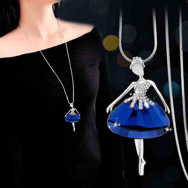 Classic Style Cartoon Alloy Crystal Glass Women's Sweater Chain