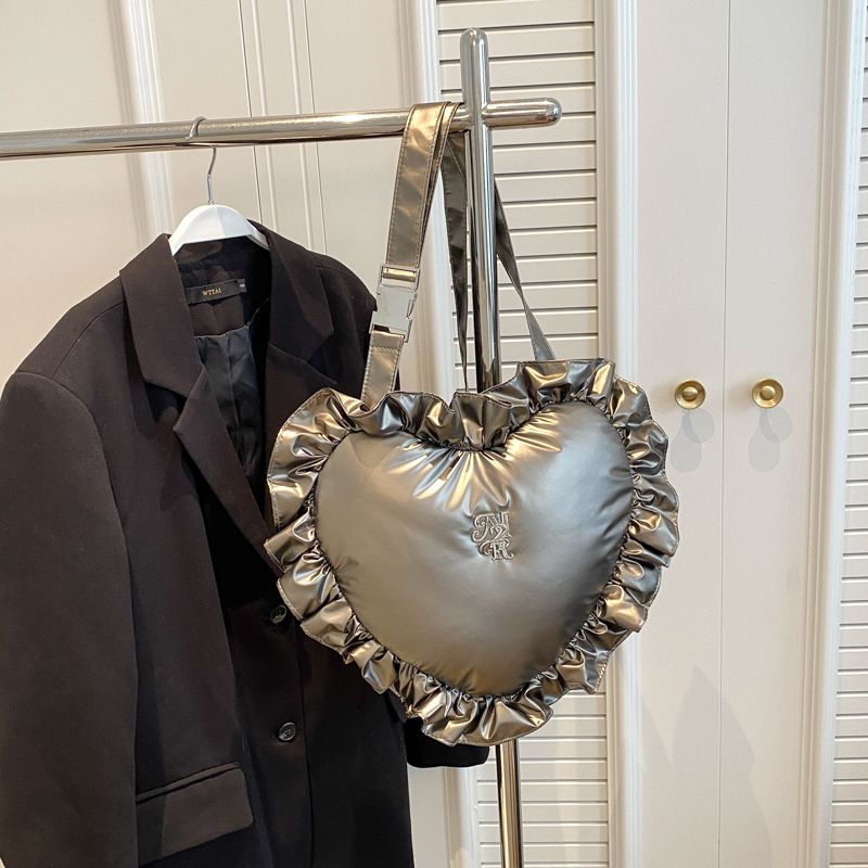 Frau Tuch Herzform Süß Vintage-stil Herzförmig Reißverschluss Modischer Rucksack