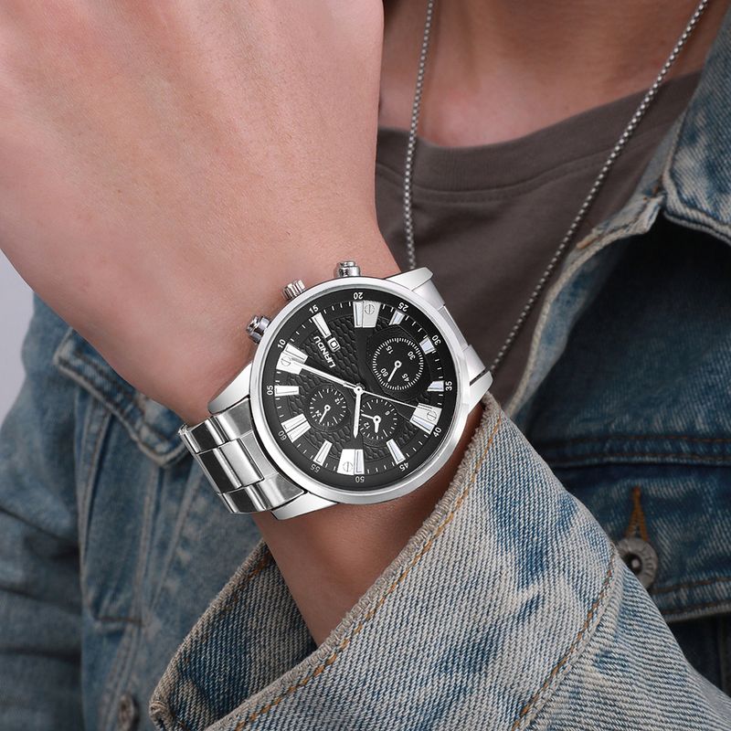 Casual Geometric Buckle Quartz Men's Watches