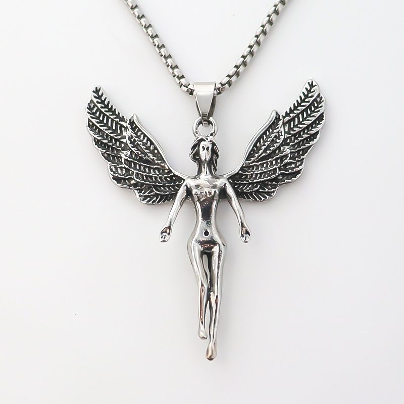 Hip-hop Streetwear Geometric Angel Wings Alloy Unisex Pendant Necklace