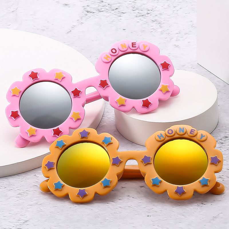 Cartoon Style Hawaiian Letter Ac Special-shaped Mirror Full Frame Kids Sunglasses