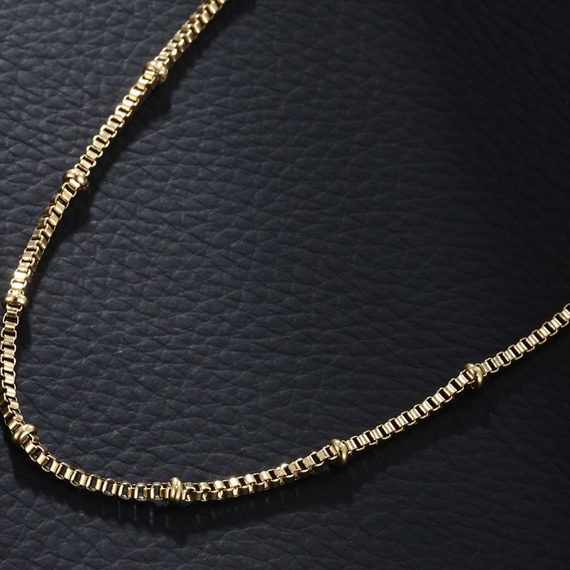 304 Stainless Steel 18K Gold Plated Casual XUPING Plating Chain Solid Color Necklace