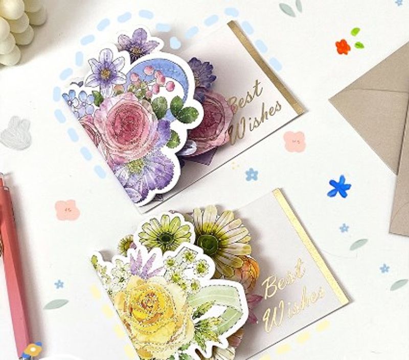 Birthday Pastoral Flower Paper Party Card