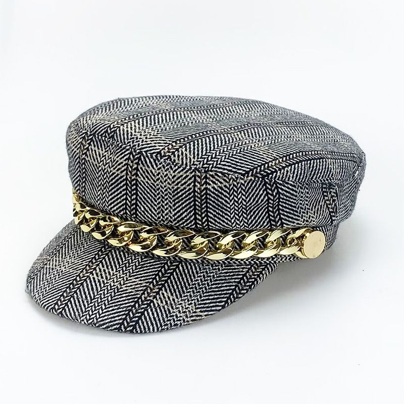 Women's Retro Sweet Plaid Curved Eaves Beret Hat