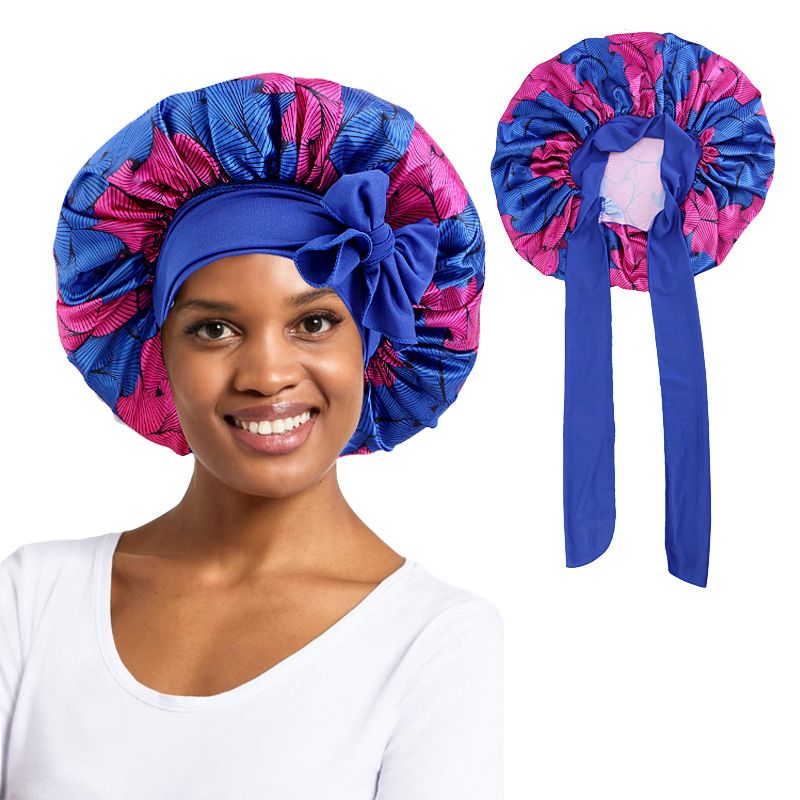 Frau Retro Pastoral Blume Drucken Ohne Dach Kopftuch Mütze