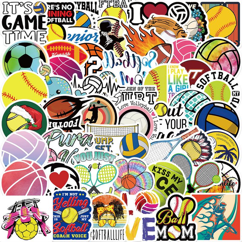 50 Stickers De Cahier De Valise De Décoration Personnalisée De Collection De Sports De Boule