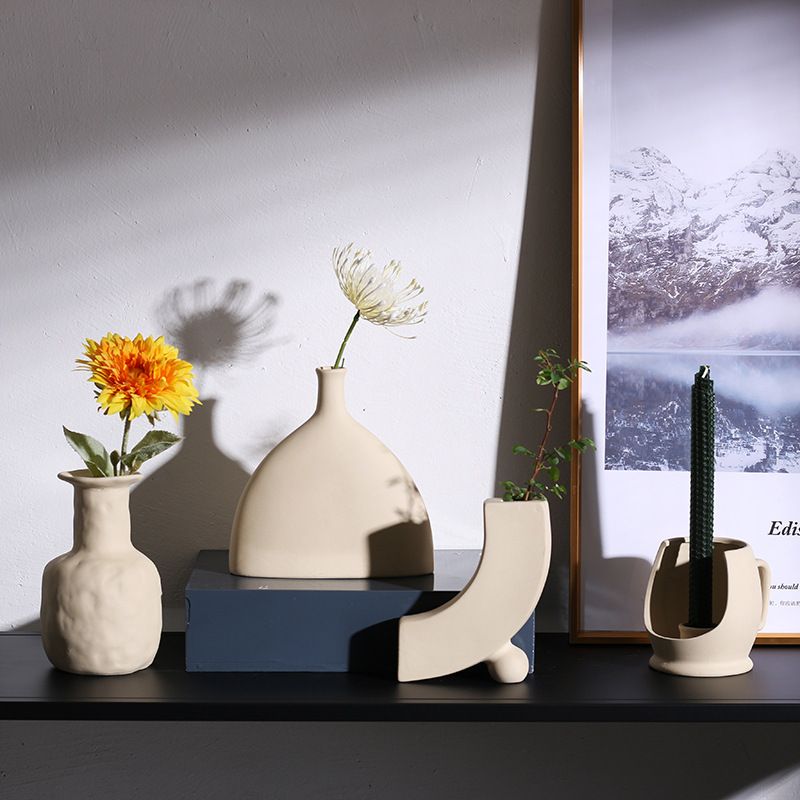 Style Simple Irrégulier Céramique Vase Décorations Artificielles