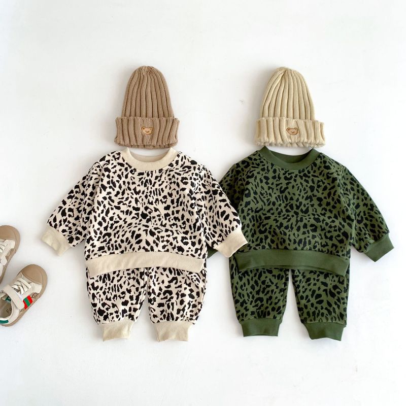 Streetwear Animal Leopard Cotton Boys Clothing Sets