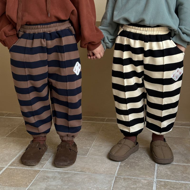 Streetwear Stripe Cotton Blend Boys Pants