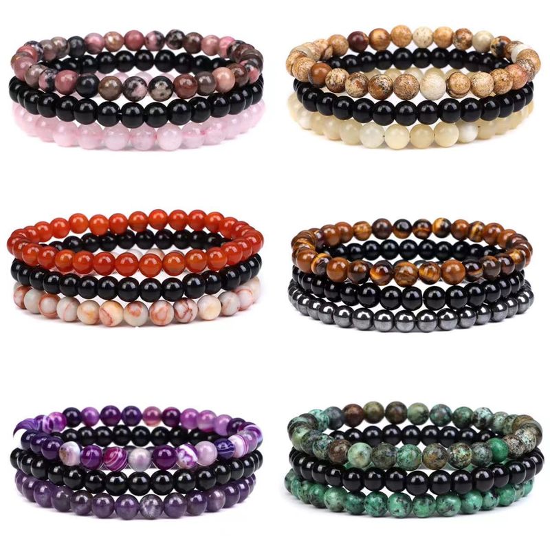 Ethnischer Stil Mehrfarbig Achat Perlen Armbänder