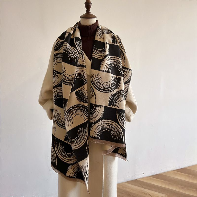 Women's Simple Style Geometric Polyester Scarf
