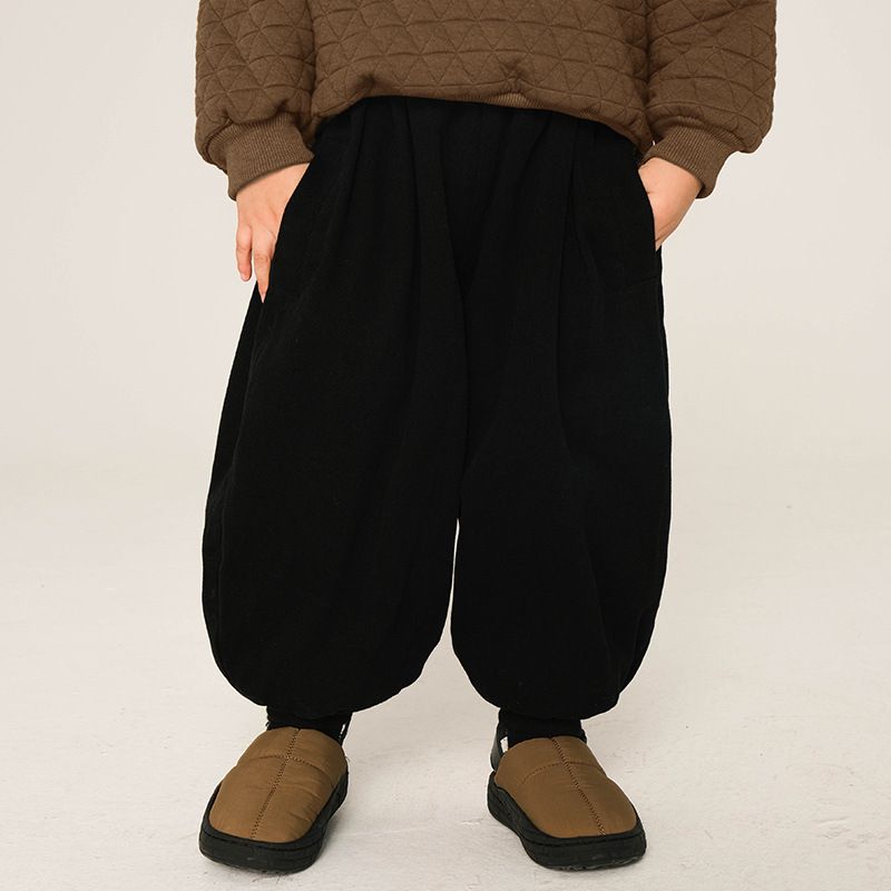 Cute Solid Color Cotton Polyester Boys Pants