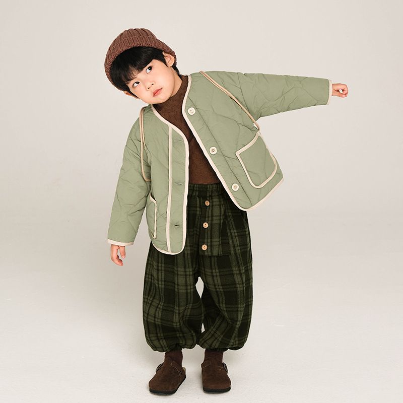 Cute Solid Color Cotton Polyester Boys Outerwear