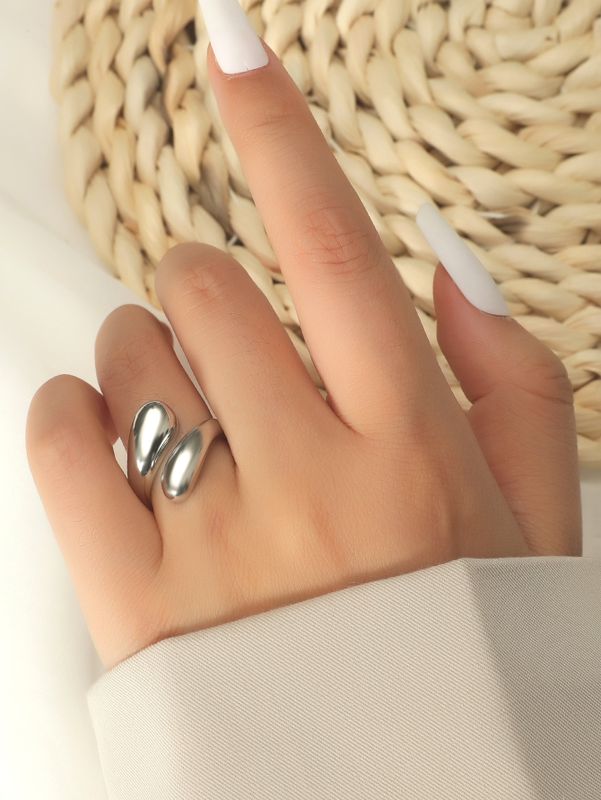 Simple Style Solid Color Gold Plated Zinc Alloy Wholesale Open Rings