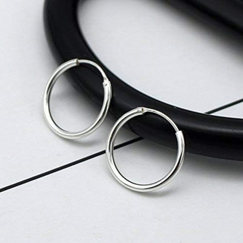1 Pair Basic Round Stainless Steel Titanium Steel Earrings