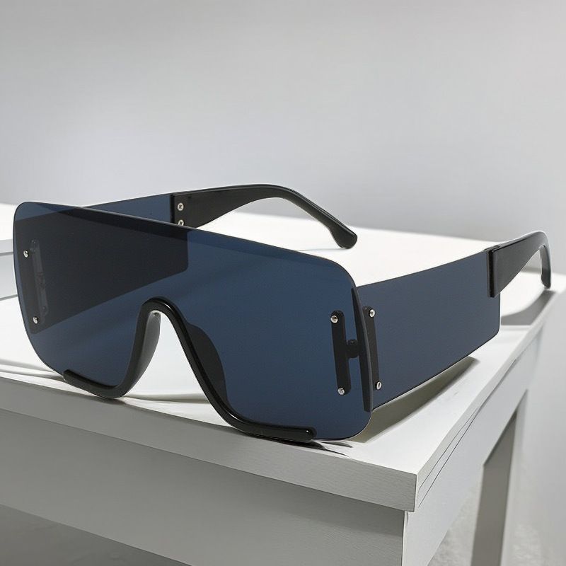 Elegant Business Basic Solid Color Pc Square Half Frame Men's Sunglasses