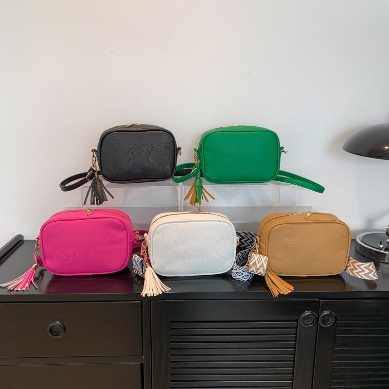 Women's Small Pu Leather Solid Color Basic Vintage Style Square Zipper Shoulder Bag Crossbody Bag Square Bag