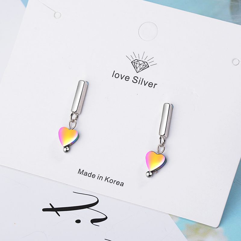 1 Pair Simple Style Heart Shape Plating Copper Drop Earrings
