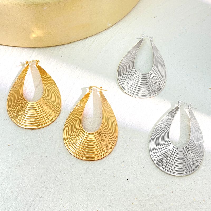 1 Pair Ig Style Simple Style Water Droplets Plating Alloy Earrings