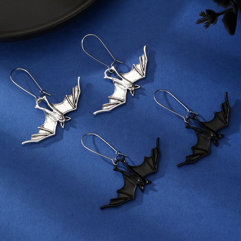 1 Paire Rétro Chauve Souris Placage Alliage Boucles D'oreilles