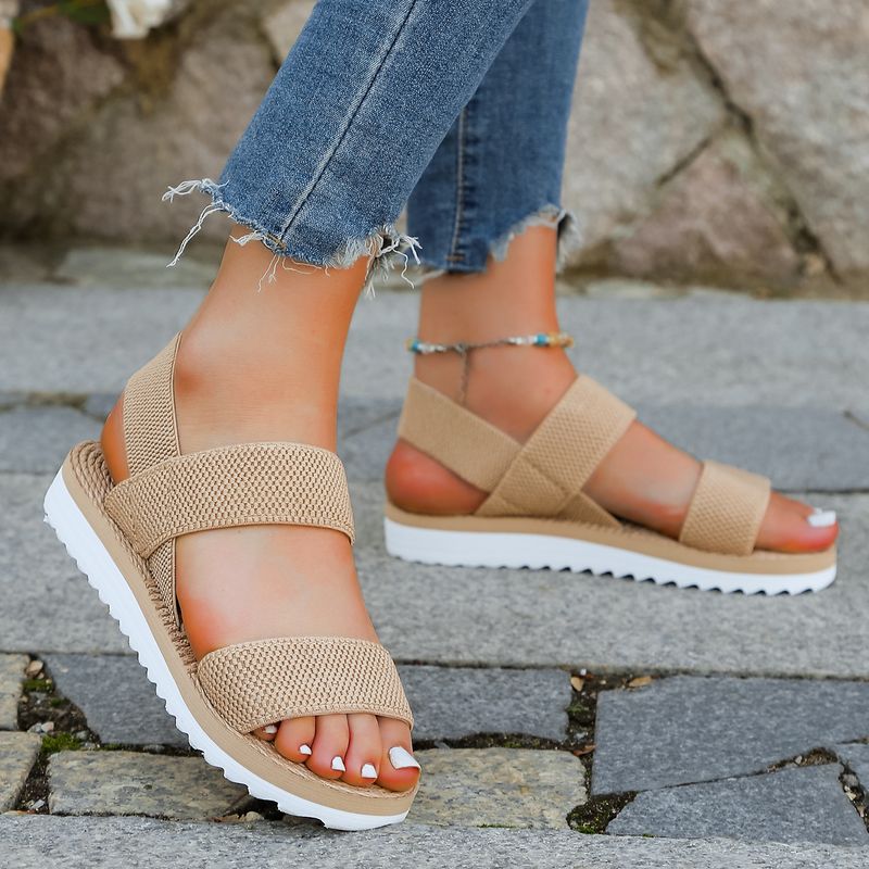 Women's Casual Solid Color Round Toe Fashion Sandals