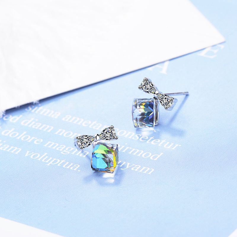 1 Pair IG Style Modern Style Classic Style Bow Knot Inlay Copper Artificial Crystal Zircon Ear Studs