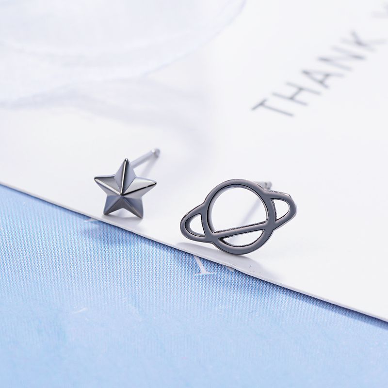 1 Pair Simple Style Star Plating Copper Ear Studs