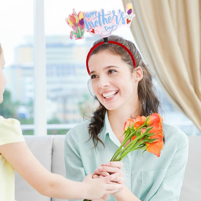 Día De La Madre Lindo Pastoral Rosa El Plastico Reunión Familiar Fiesta Venda Atrezzo Para Disfraces