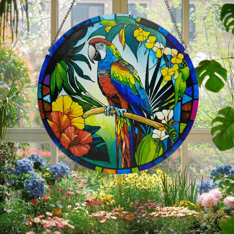 Modern Style Flower Parrot Arylic Pendant Artificial Decorations