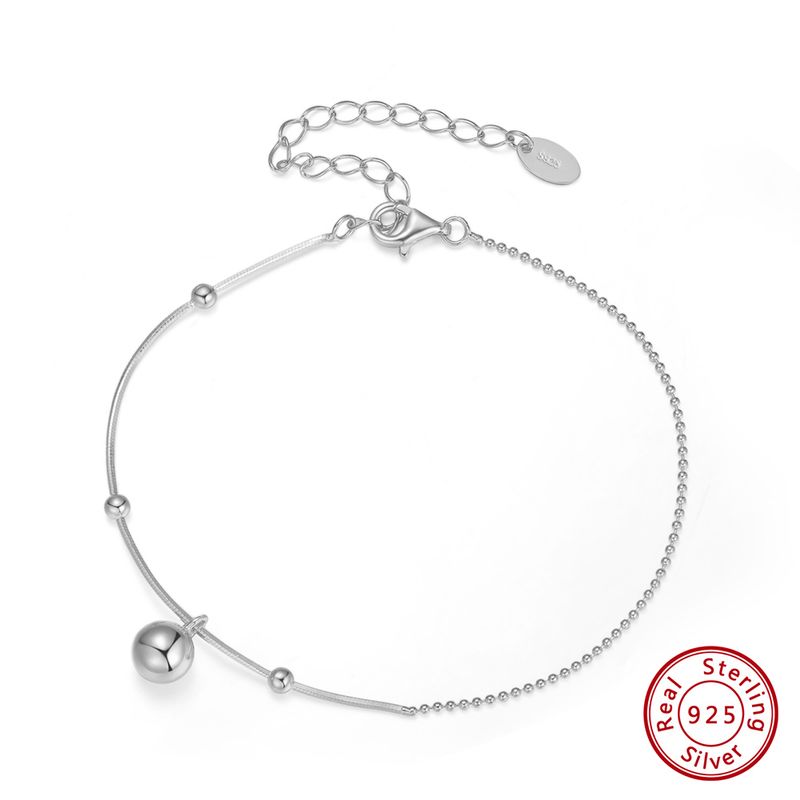 Einfacher Stil Geometrisch Sterling Silber Überzug Weißgold Plattiert Armbänder