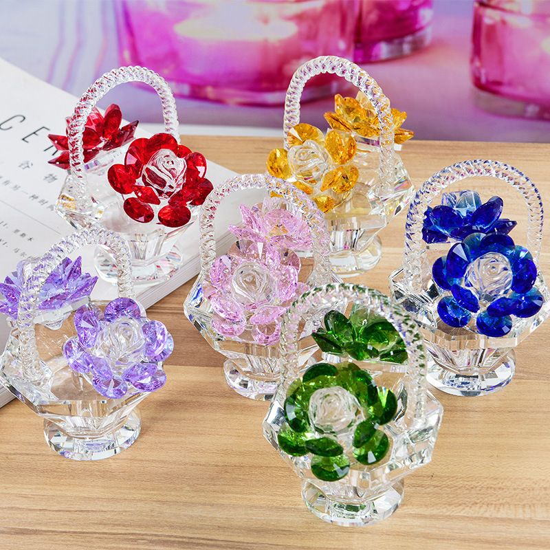 Elegant Sweet Flower Crystal Ornaments Artificial Decorations