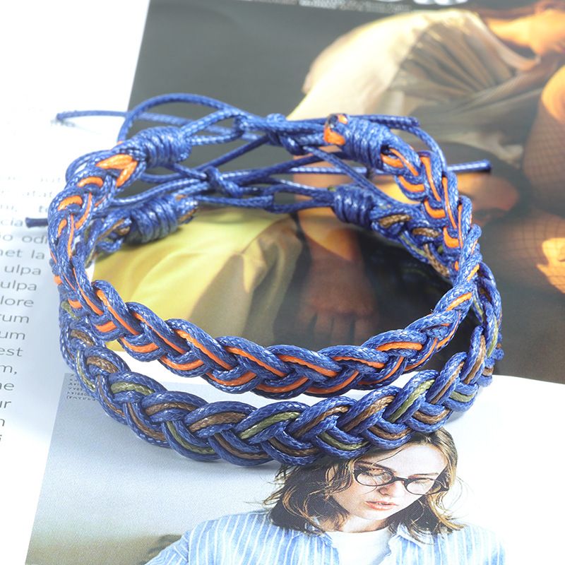 Simple Style Color Block Wax Line Unisex Bracelets