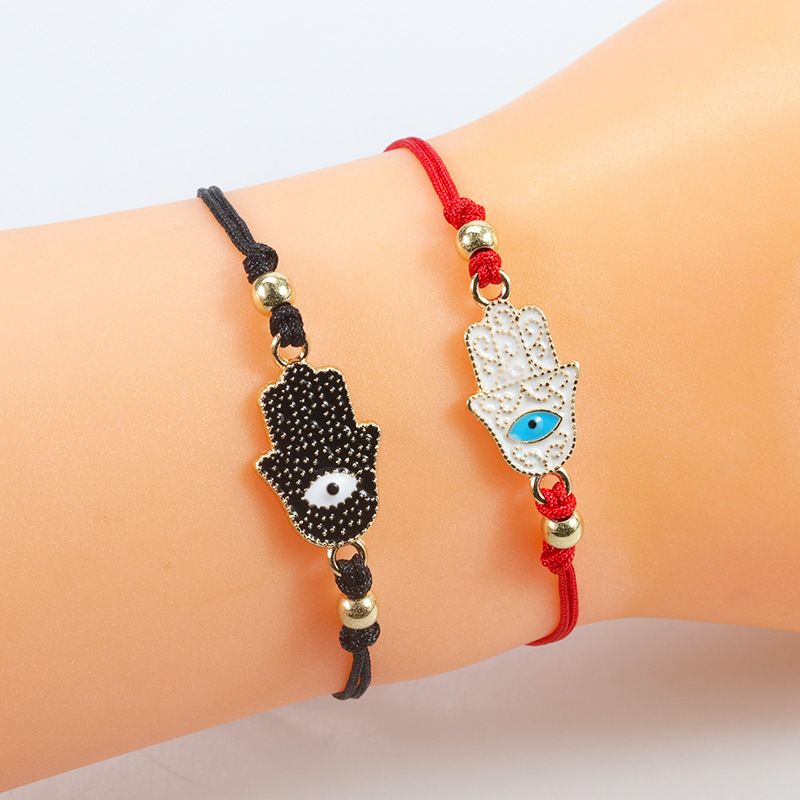 Estilo Simple Ojo Del Diablo Mano De Fátima Aleación Unisexo Pulseras De Cordón