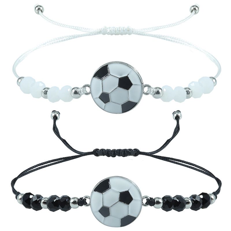 Sports Football Alloy Beaded Unisex Drawstring Bracelets