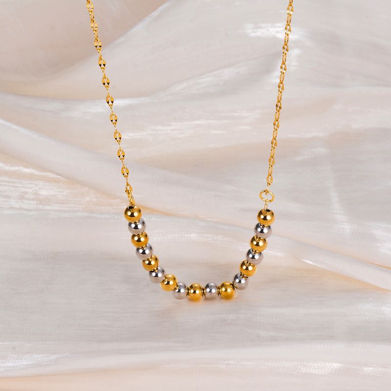 Einfacher Stil Geometrisch Rostfreier Stahl Perlen Überzug Halskette